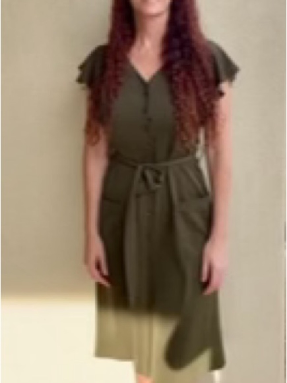 Calvin Klein olive Khaki Dress with Belt